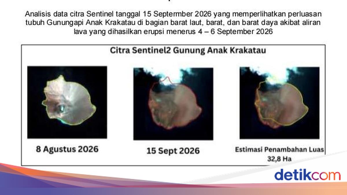 Anak Krakatau Meluas Hingga 32,8 Hektar Usai Erupsi 224 Kali
