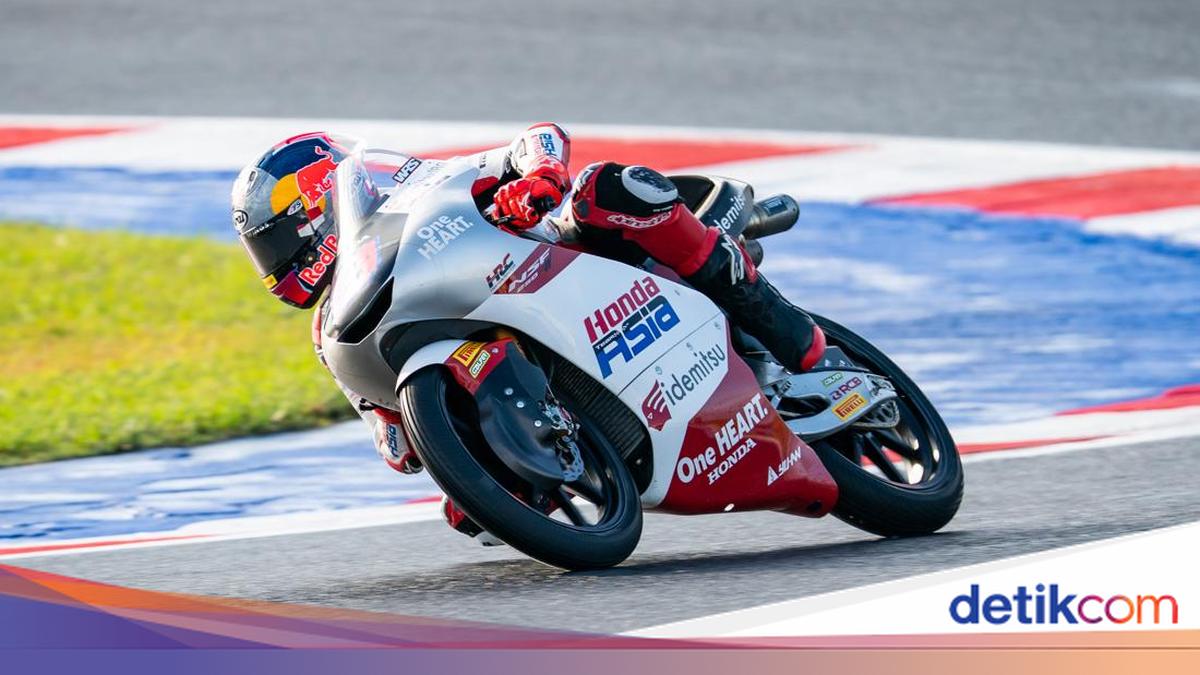 Aksi Veda Ega Pratama di Moto3 Misano 2026