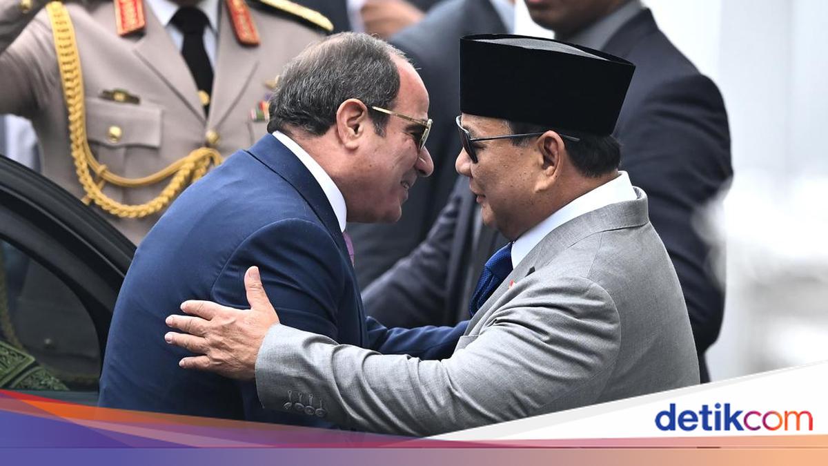 Momen Prabowo Sambut Presiden Mesir Al-Sisi di Istana Merdeka