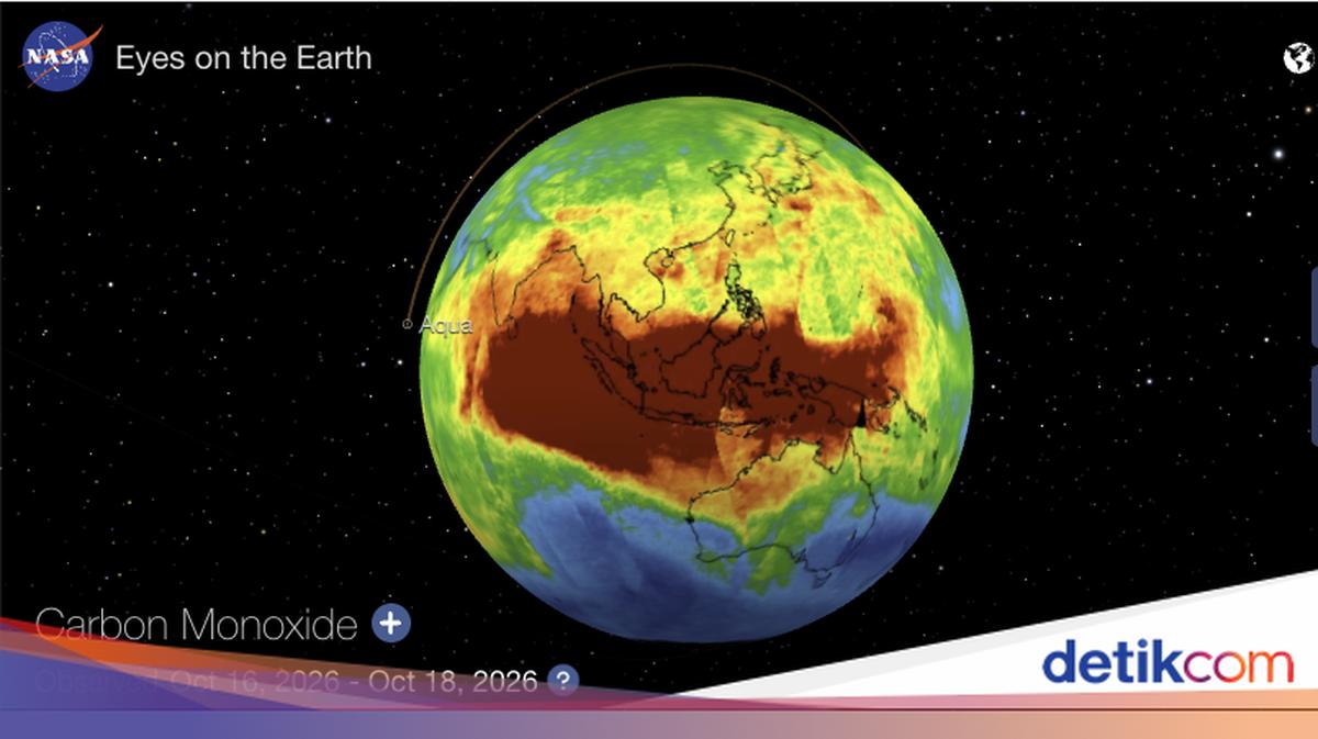 NASA-Karte ist immer noch rot, Kohlenmonoxid gegenüber Indonesien