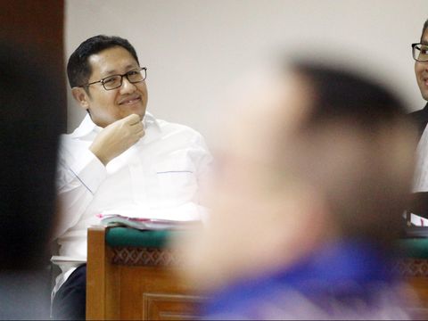 Anas Urbaningrum di sidang Tipikor Jakarta, Kamis (7/8/2014).