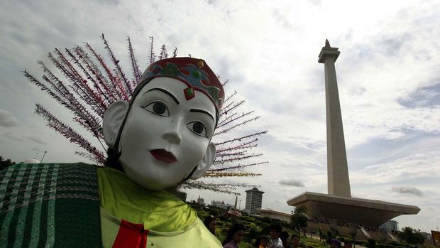 Monas dan ondel-ondel (Rengga/detikTravel)