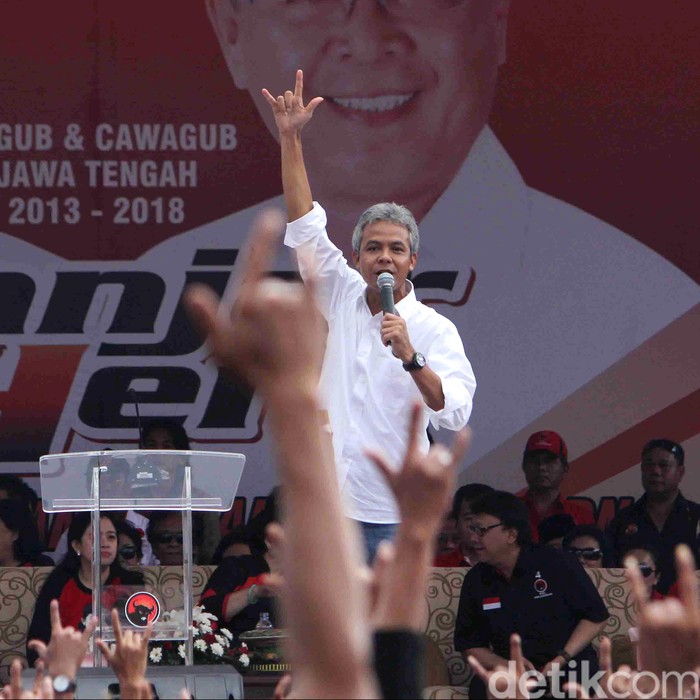 Kampanye Terbuka Ganjar Pranowo di Semarang yang dihadiri Puan Maharani, Megawati, dan Tjahyo Kumolo. File/detikFoto.