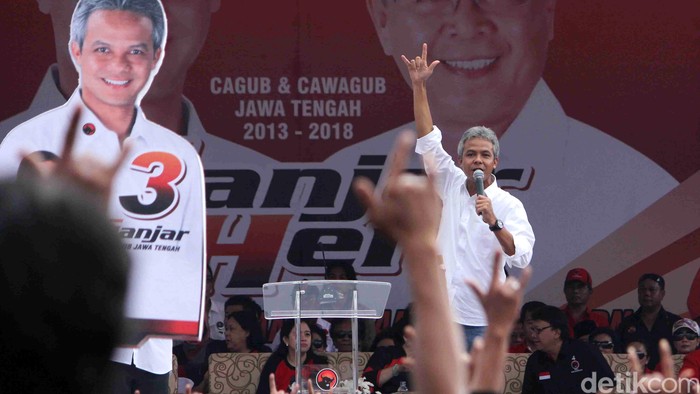 Kampanye Terbuka Ganjar Pranowo di Semarang yang dihadiri Puan Maharani, Megawati, dan Tjahyo Kumolo. File/detikFoto.