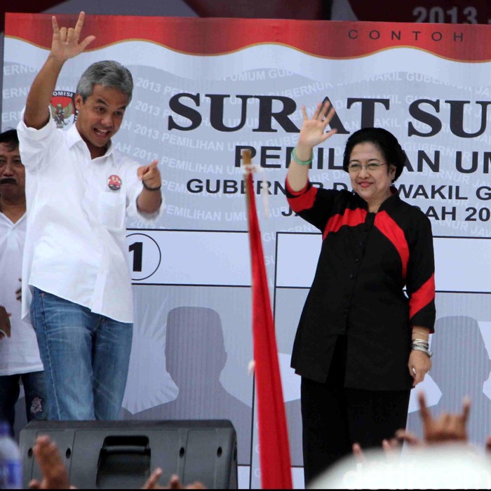 Kampanye Terbuka Ganjar Pranowo di Semarang yang dihadiri Puan Maharani, Megawati, dan Tjahyo Kumolo. File/detikFoto.