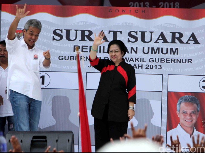 Kampanye Terbuka Ganjar Pranowo di Semarang yang dihadiri Puan Maharani, Megawati, dan Tjahyo Kumolo. File/detikFoto.