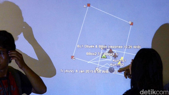 Menteri Koordinator Kemaritiman Indroyono Soesilo berbicara mengenai Air Asia QZ8501 di Jakarta, Minggu (11/1/2015). Indroyono dan tim dari GeoSurvei BPPT berbicara seputar kotak hitam atau black box Air Asia yang sudah ditemukan. Pada Sabtu siang, 10 Januari 2015, tim Badan SAR Nasional berhasil mengangkat ekor Air Asia QZ8501 yang tenggelam di perairan Selat Karimata.