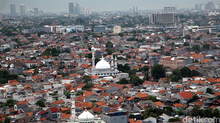 Kepadatan Pemukiman Penduduk Di Kawasan Pancoran, Jakarta Selatan. Kepadatan rumah di Jakarta.