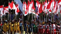Peringatan Hari Kebangkitan Nasional di Kepulauan Talaud pada 2017 lalu. Kini bupatinya dinonaktivkan karena diketahui 2 kali ke AS tanpa izin. (Foto: Hasan Alhabshy/detikcom)