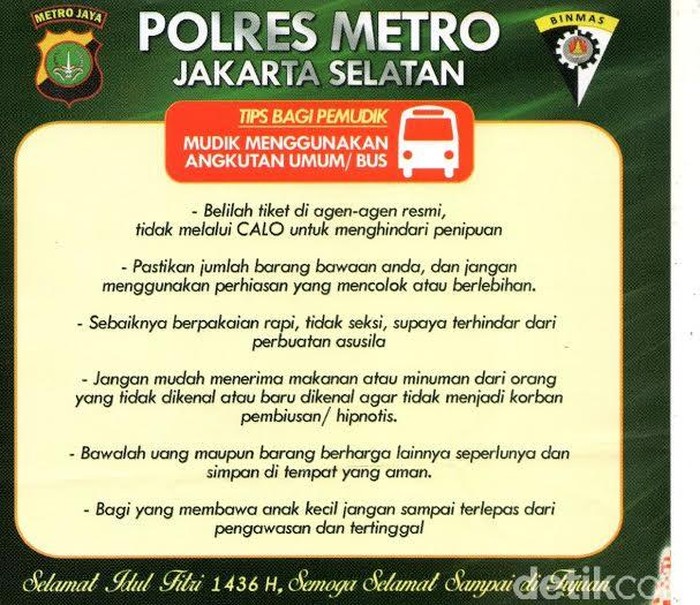 Ini Tips Aman Bagi Anda yang Mudik dan Rayakan Lebaran di Jakarta