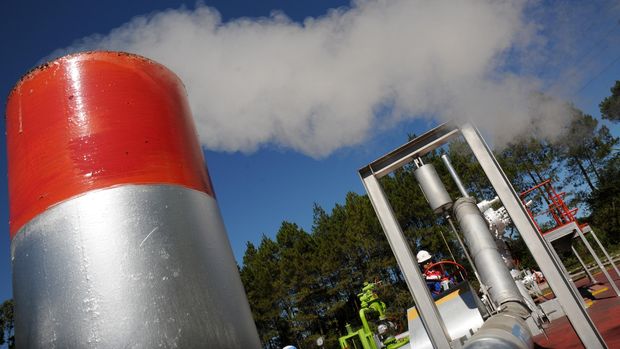 Salah satu fasilitas pemanfaatan panas bumi, Pertamina Geothermal Energy (PGE) Area Kamojang, Kabupaten Bandung.