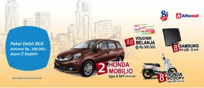 Pakai Debit BCA, Dapat Dobel Kupon Undian Berhadiah di Alfamidi