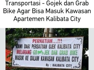 Suara Agar Go-Jek dan Grab Bike Bisa Masuk Kalibata City Muncul Lewat Petisi