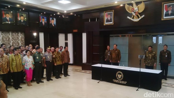 Kapolri, Jaksa Agung, Panglima TNI Hadiri Sertijab Menko Polhukam