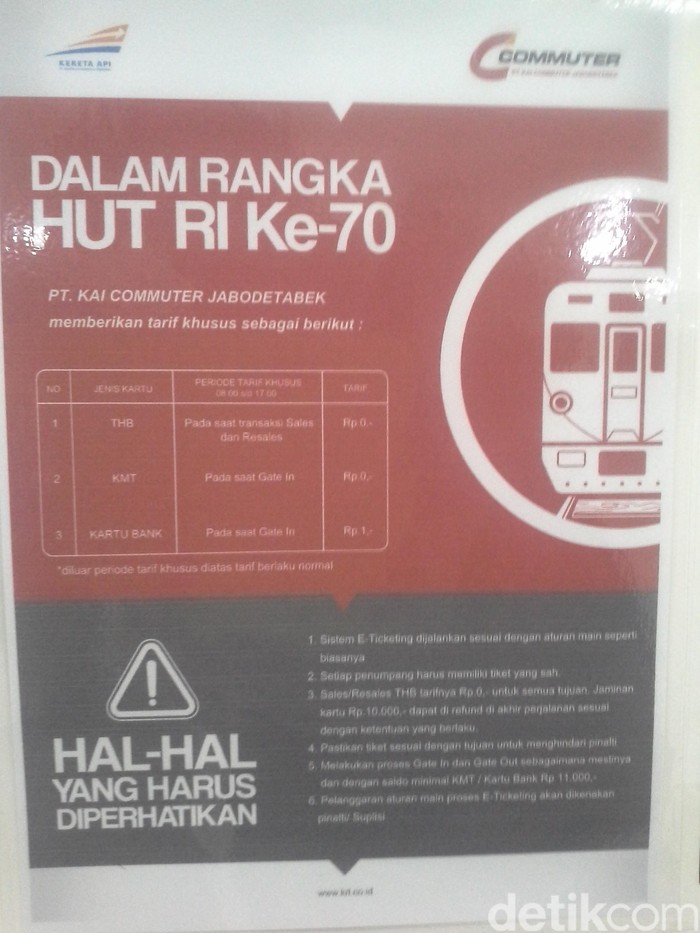 Rayakan HUT ke-70 RI, Naik KRL Gratis 17 Agustus Besok!