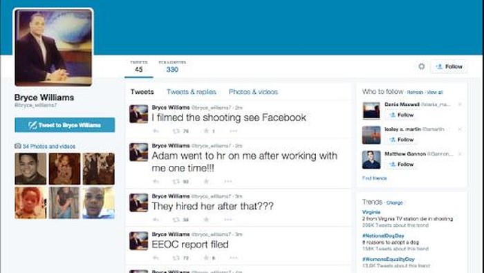 Bryce Williams Bunuh Diri Setelah Tembak Dua Jurnalis TV Virginia