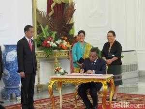 Presiden Jokowi Menerima PM Timor Leste di Istana Merdeka