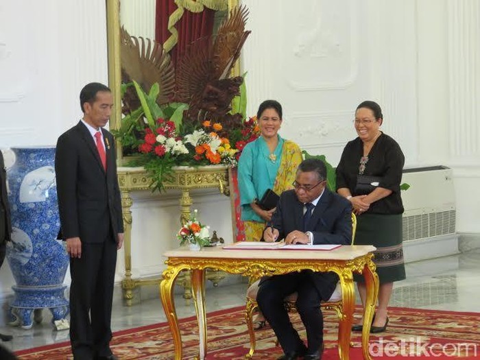 Presiden Jokowi Menerima PM Timor Leste di Istana Merdeka