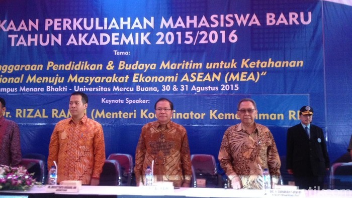 Menko Rizal Ramli Beri Kuliah Umum Soal Maritim di Kampus Mercu Buana