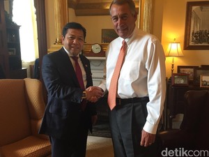Novanto-Fadli cs Temui Ketua DPR AS di Washington DC