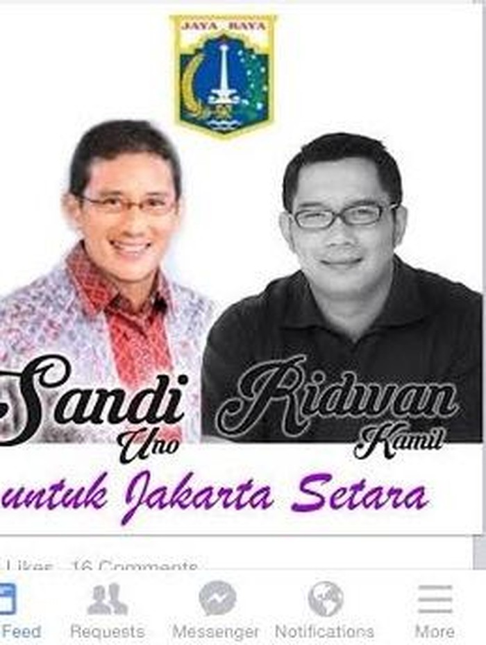Muncul Poster Sandiaga Uno-Ridwan Kamil di Medsos, Gerindra DKI: Mungkin Tes Pasar