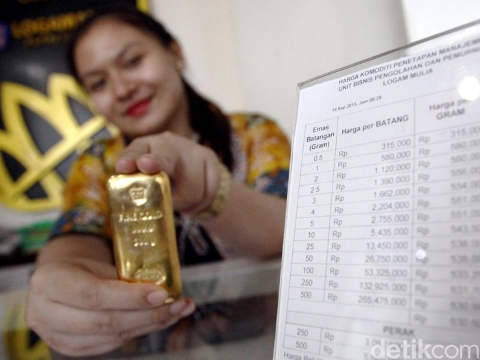Emas Antam Naik Rp 2.000, Jadi Rp 571.000/Gram
