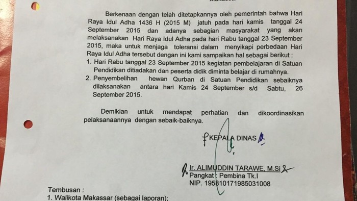 Murid Sekolah di Makassar Libur Pada 23 September