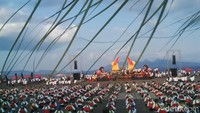 Beginilah keindahan dan meriahnya eksotisme seni budaya Banyuwangi Gandrung Sewu yang digelar. Foto: Ardian Fanani/detikcom