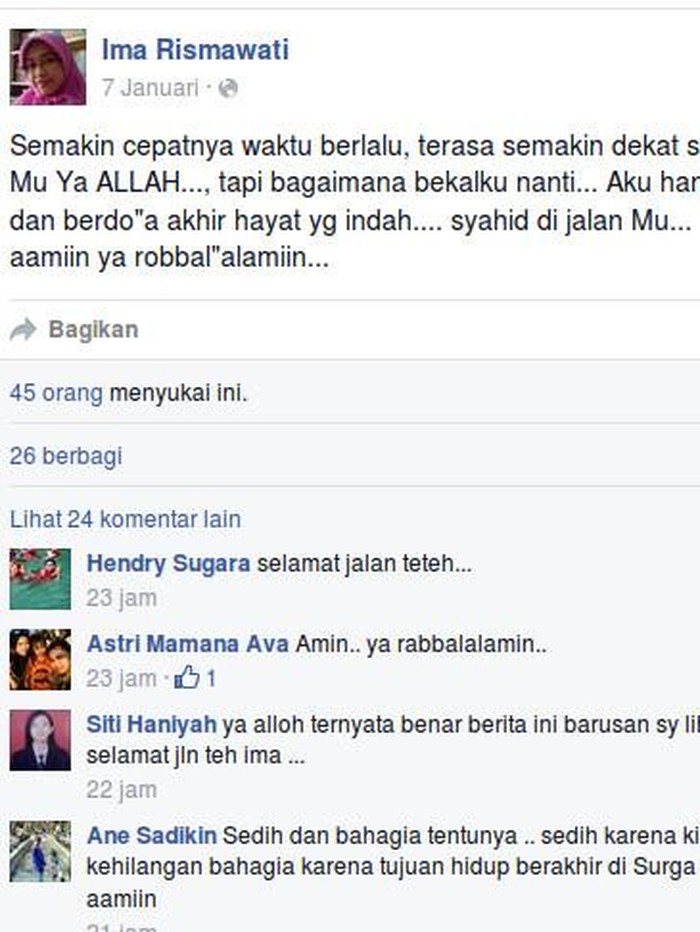 Status Religi FB Korban Tragedi Mina: Syahid di Jalan Mu