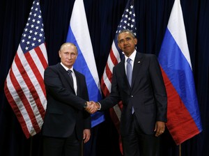 Momen Kikuk 13,5 Detik Antara Obama dan Putin Saat Bersalaman