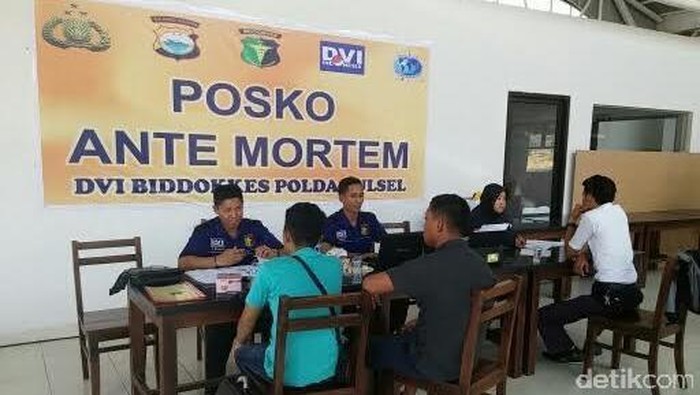 Data Penumpang Lengkap, Posko Antemortem Pindah ke RS Bhayangkara Makassar