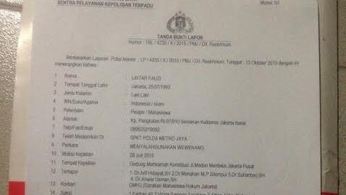 Hakim MK Dipolisikan Mahasiswa Atas Dugaan Penyalahgunaan Wewenang