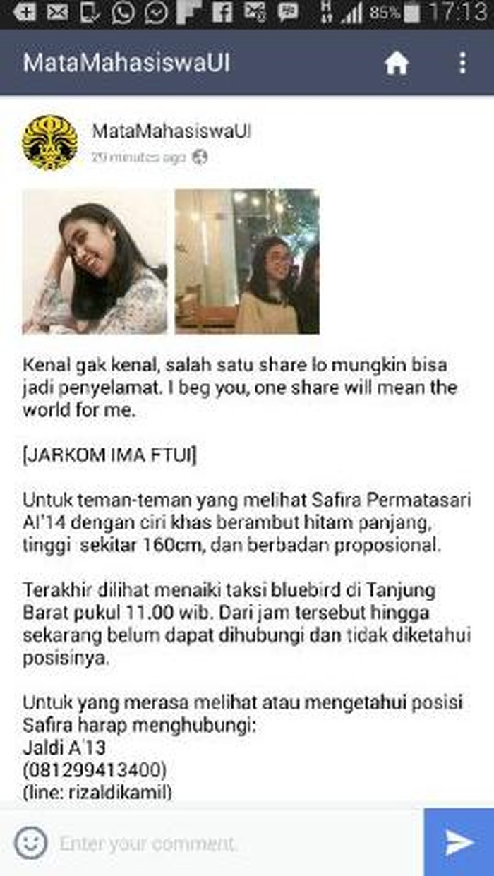 Penculik Mahasiswi UI Ditangkap!