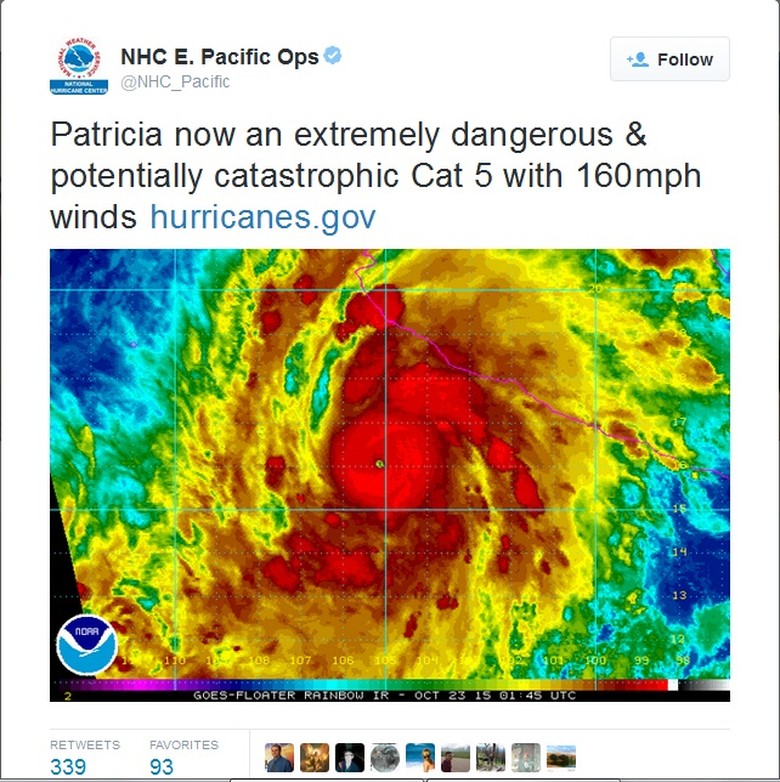 Patricia, Badai Terbesar yang Pernah Terekam Menyerang Meksiko Patricia, Badai Terbesar yang Pernah Terekam Menyerang Meksiko