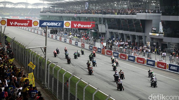 Moto GP di Sirkuit Sepang, Malaysia, Minggu (25/10/2015). Agung Pambudhy/Detikcom.