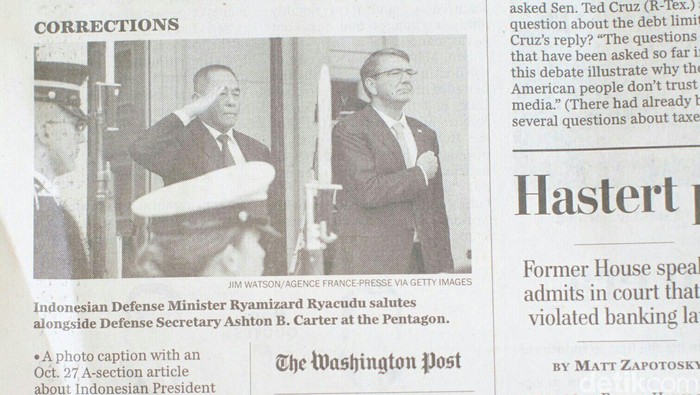Washington Post Meralat Caption Foto Ryamizard yang Sebelumnya Ditulis Jokowi