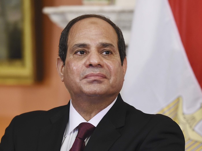 Egypts President Abdel Fattah al-Sisi listens during a news conference with Britains Prime Minister David Cameron at Number 10 Downing Street in London, Britain, November 5, 2015. Cameron said on Thursday Britain and Egypt were working closely on last weeks Russian plane crash in Sharm al Sheikh which killed all 224 onboard. REUTERS/Andy Rain/pool