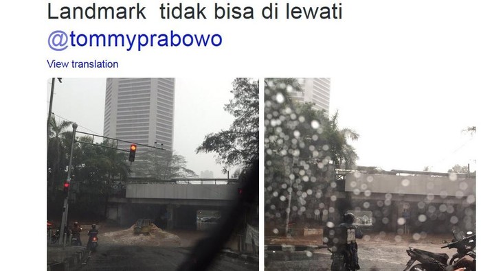 Hujan Deras, Kolong Landmark Dukuh Atas Tergenang dan Tak Bisa Dilewati