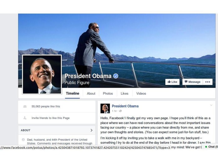 Luncurkan Fan Page Facebook, Obama Bicara Soal Perubahan Iklim
