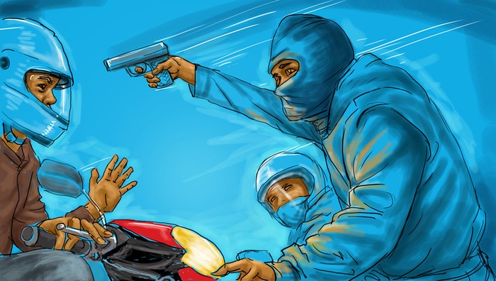 Ilustrasi begal motor