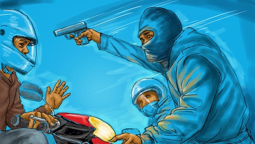 Ilustrasi begal motor