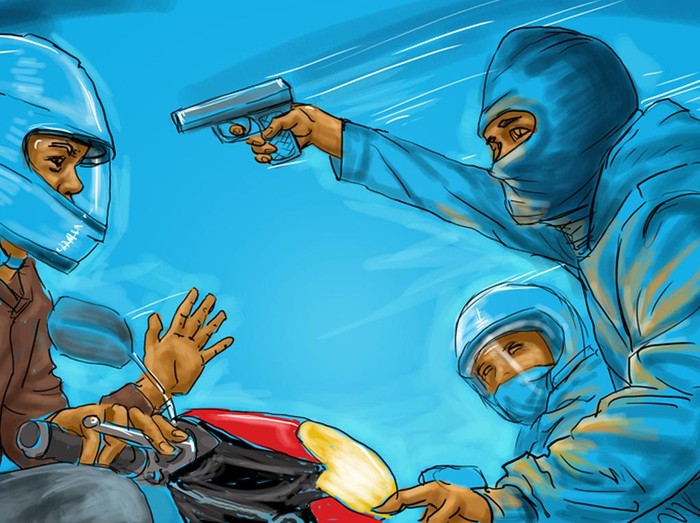 Ilustrasi begal motor