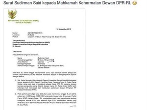 Ini Isi Laporan Sudirman Said ke MKD DPR, Ada Nama Reza Chalid