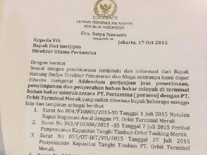 Ini Isi Katebelece Atas Nama Setya Novanto ke Dirut Pertamina