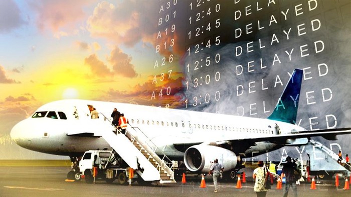 Ilustrasi pesawat delay