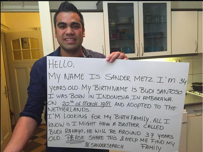 Sander Budi Santoso Cari Keluarganya di Indonesia, Anda Bisa Membantu?