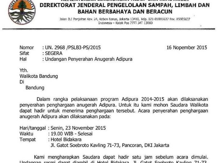Surat Undangan Setengah Resmi Adalah