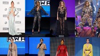 All eyes on her! Penampilan seksi Jennifer Lopez di sepanjang acara. Jason Merritt/Getty Images/detikFoto.