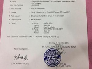 Polda Jabar: Laporan AMS Soal Tokoh FPI Habib Rizieq Masih Diproses