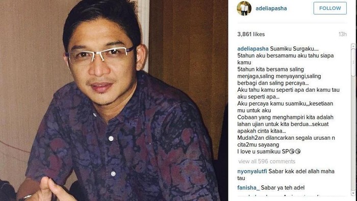 Ada Foto Mesra Mirip Pasha dan Angel, Adelia: Suamiku Surgaku
